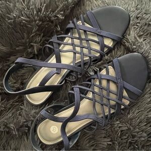 navy Blue Sandal Wedge